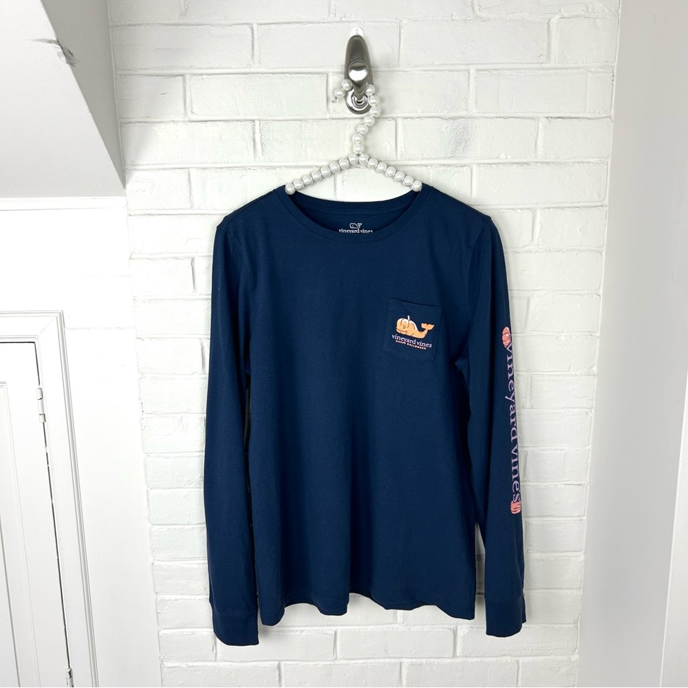 Vineyard Vines Navy Halloween Long Sleeve Graphic Tee Size S
